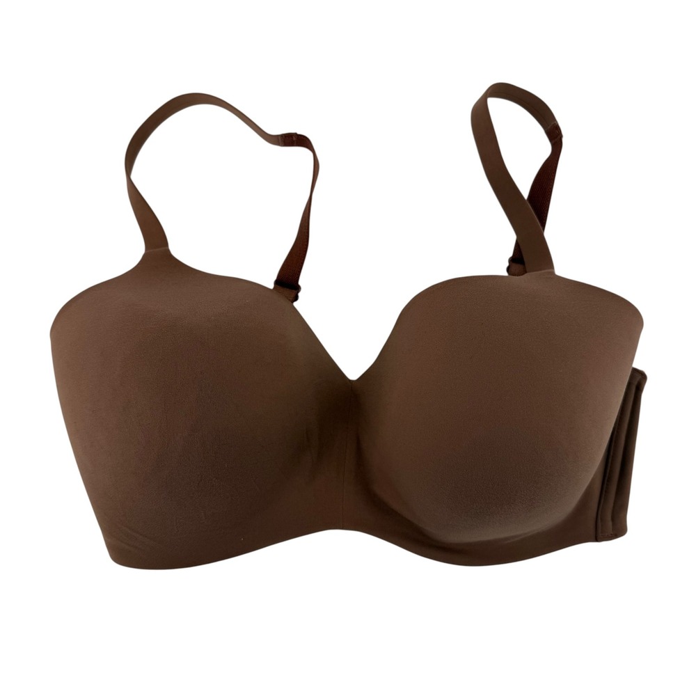 Wacoal How Perfect‎ Wire Free Lined T-Shirt Bra Brown 852189 Size 34DDD Soft - Picture 2 of 5
